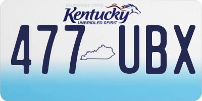 KY license plate 477UBX