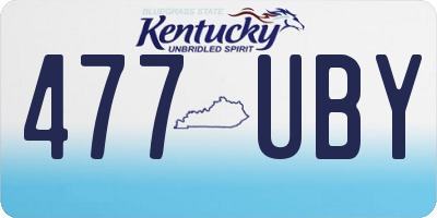 KY license plate 477UBY