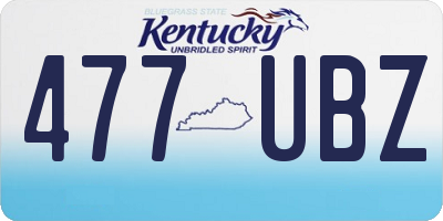 KY license plate 477UBZ