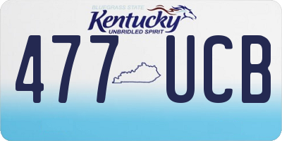 KY license plate 477UCB