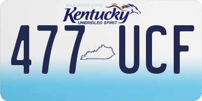 KY license plate 477UCF