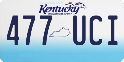 KY license plate 477UCI