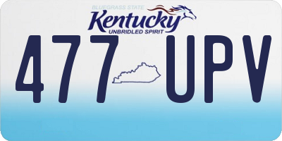 KY license plate 477UPV