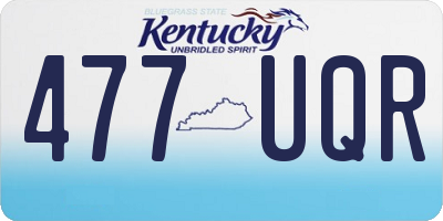 KY license plate 477UQR