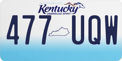 KY license plate 477UQW