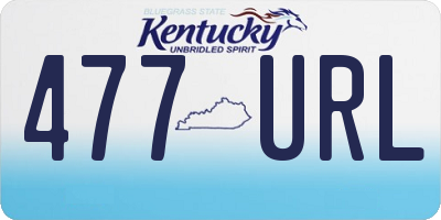 KY license plate 477URL