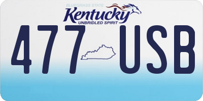 KY license plate 477USB