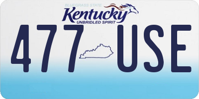 KY license plate 477USE