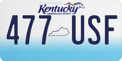KY license plate 477USF
