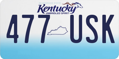 KY license plate 477USK