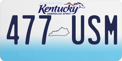 KY license plate 477USM