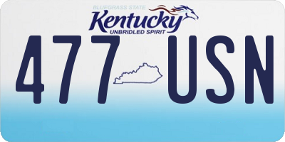 KY license plate 477USN