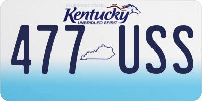 KY license plate 477USS