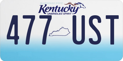 KY license plate 477UST