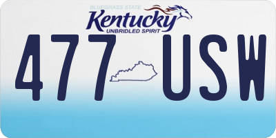 KY license plate 477USW