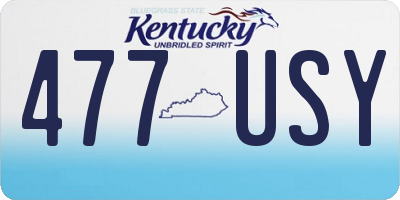 KY license plate 477USY