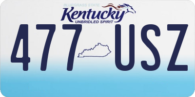 KY license plate 477USZ