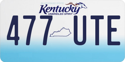 KY license plate 477UTE