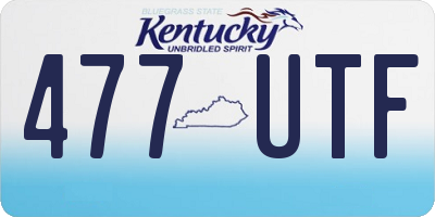 KY license plate 477UTF