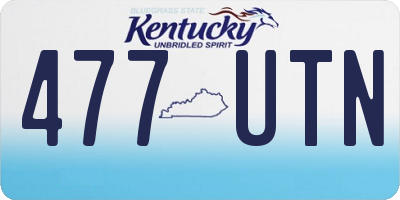 KY license plate 477UTN