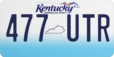 KY license plate 477UTR