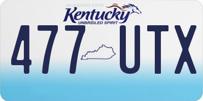 KY license plate 477UTX