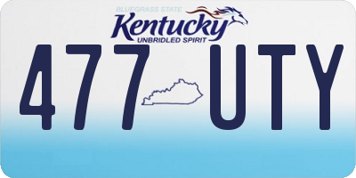 KY license plate 477UTY