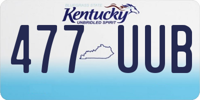 KY license plate 477UUB