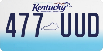 KY license plate 477UUD