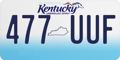KY license plate 477UUF