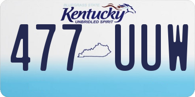 KY license plate 477UUW