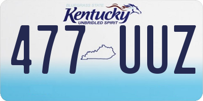 KY license plate 477UUZ