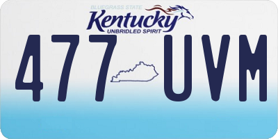 KY license plate 477UVM