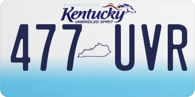 KY license plate 477UVR