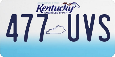 KY license plate 477UVS