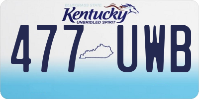 KY license plate 477UWB