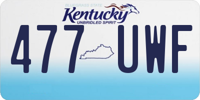 KY license plate 477UWF