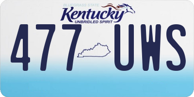 KY license plate 477UWS