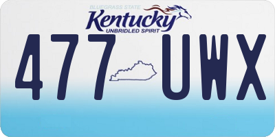 KY license plate 477UWX