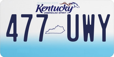 KY license plate 477UWY