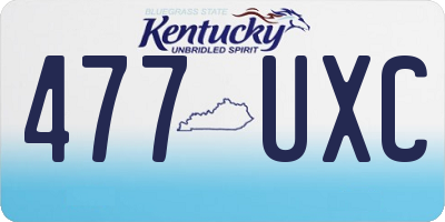 KY license plate 477UXC