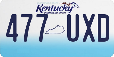 KY license plate 477UXD