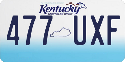 KY license plate 477UXF