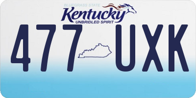 KY license plate 477UXK