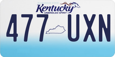 KY license plate 477UXN