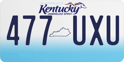 KY license plate 477UXU