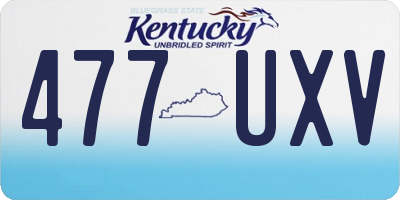 KY license plate 477UXV