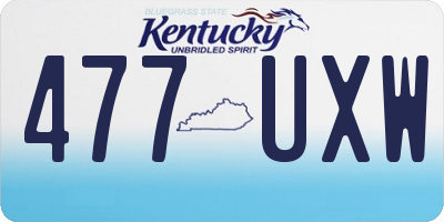 KY license plate 477UXW