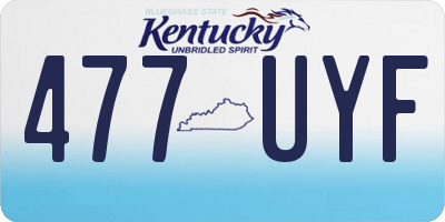 KY license plate 477UYF