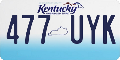 KY license plate 477UYK
